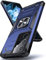 DASFOND Armor Hülle für Samsung Galaxy S21 Ultra 5G Case Militär Stoßfest Handyhülle [Upgrade 2.0] 360 Grad Metal Ring Halter Ständer Schutzhülle [für Handyhalterung Auto Magnet], 6,8 Zoll, Blau