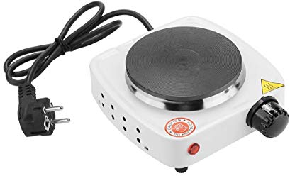 LEOFLA Réchaud électrique réglable 500W Voyage Camping Plaque en fonte 108 mm