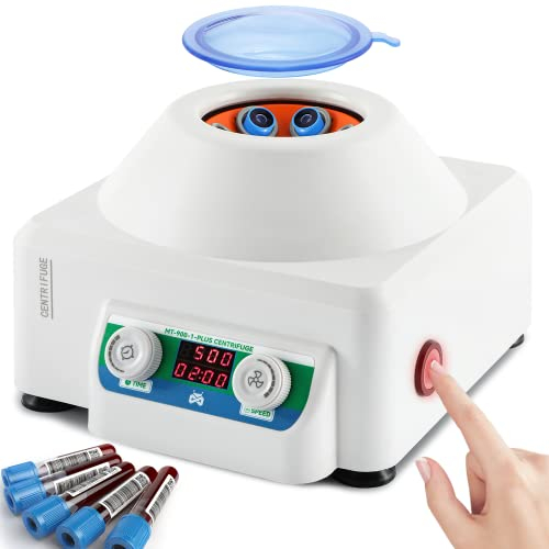 Mxmoonant Centrifuga da Laboratorio, 4000rpm, 6x15ml, 1685xg, 60min Timer, 1.7kg, 230x258x172mm, Adatta per Provette da 15ml/10ml/5ml, per Separazione di Campioni, Analisi Qualitativa(Spina UE)