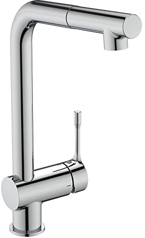 Ideal Standard Ceralook Single Lever l-Shape spout Kitchen tap with Pull Out spout, BD573AA, Chrome