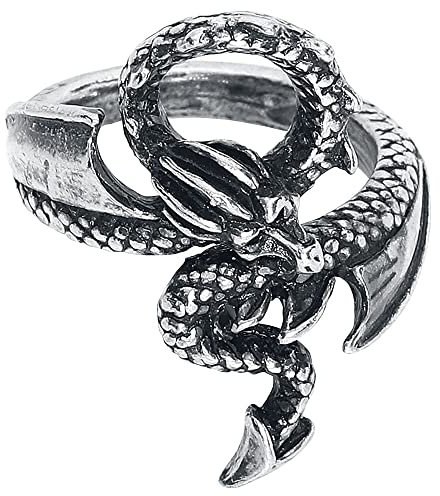 Alchemy Gothic Dragon's Lure Damen Ring Farbe Silber S-M Zinn