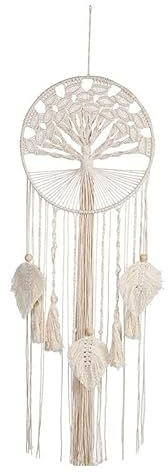 Baum des Lebens Traumfänger Makramee Wandbehang Dreamcatcher, Handgemachte Traumfänger Mit Lebensbaum Im Makramee Stil, Wandbehang Dekor Für Hochzeitsfeiern Schlafzimmer Kinderzimmer (Stil A)