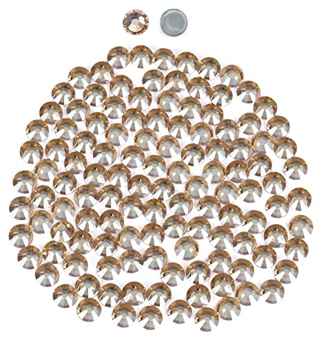 YHMQ DU Hotfix-Strasssteine zum Aufbügeln, Glas Kristall SS6 Golden Shadow | 1440 Stück, SS6 (1,8–2,0 mm), Glas-Kristall mit starkem Schmelzkleber für Kleidung, Schuhe und DIY.