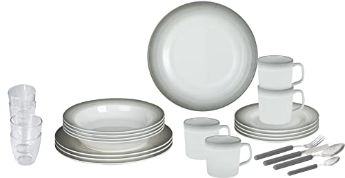 BRUNNER 0830154N.C5S Set Piatti, Bicchieri, Posate e Tazze Infrangibili in Melamina 36 Pz, all Inclusive Astralys