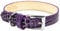 Hunde-Halsband »Kroko-Optik«, Leder, Handmade in Italy (32 cm - 40 cm, Lila)