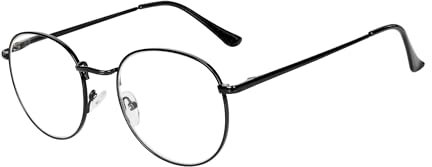 JoXiGo Lesebrille Damen Herren Schwarz +3.0 Metall Rahmen Nerdbrille Klar Linse + Brillenband