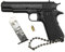Zhongren 1911 Tactical Mini Pistola Schlüsselanhänger 1:3 Metall Gun Form Schlüsselanhänger Realistico Gun Model Collection Anhänger Tasche Charm per gli uomini Army Fan Geschenk (schwarz)