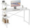 CubiCubi Escritorio con estante 120 x 60 cm, 3 pisos, mesa de ordenador, mesa de juego, fácil de instalar, estable, blanco