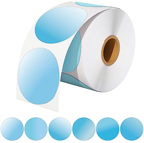 WLHGH 2 Runde Thermische Etiketten, Selbstklebende Kreis Aufkleber Drucker Etikett, 6 Farbverläufe Thermo-Etikett für Barcode, Logo Design, Adresse, QR Code, Adresse, Inventar, 600 Etiketten/Rolle