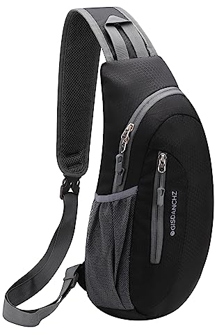 Gisdanchz Sling Bag Herren Damen Brusttasche Herren Klein Slingbag Crossover Bag Crossbody Chest Bag Schultertasche Schulterrucksack Damen Herren Sling Rucksack Cross Body Bag, Schwarz