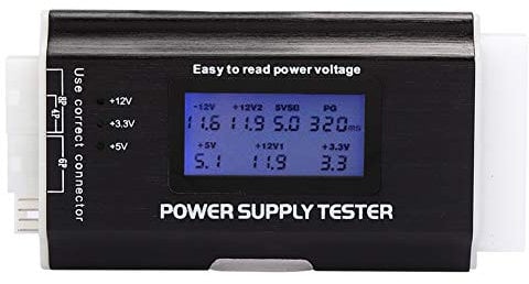 Computer PC Power Supply Tester, 20/24 Pin ATX Power Supply Tester, with LCD Display, for ATX, BTX, ITX, TFX, with Buzzer Alarm