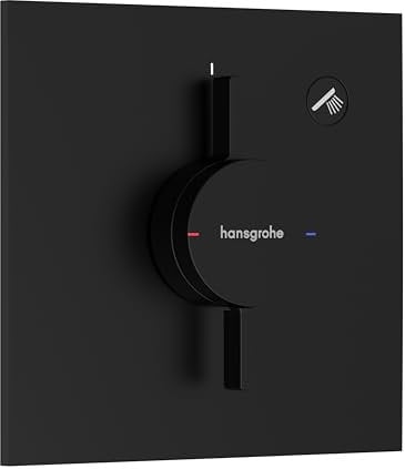 hansgrohe DuoTurn E - shower mixer conceiled for 1 function, shower mixer tap square, single lever shower mixer for iBox universal 2, matt black, 75617670