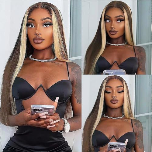 Joedir 13x4 Straight Lace Frontal Perücken Glueless Lace Perücken für schwarze Frauen Synthetische Light Yaki Straight Perücke Vorgezupft mit Babyhaar Free Parting Lace Perücken für Frauen