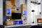 Komodee, Wohnwand Wohnzimmerset RTV Varallo, Wotan Matt/Wotan Matt, Breite 200cm x Höhe 195cm x Tiefe 45cm, LED RGB, für Wohnzimmer, Schlafzimmer