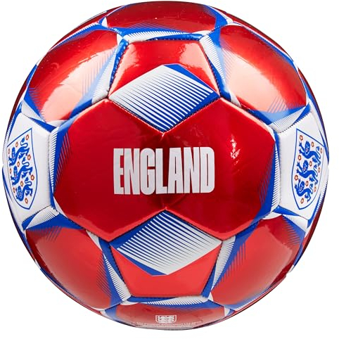 England FA Football - Soccer Ball for Adults Teenagers Kids Training Football Size 3, 4 or 5 - England Merchandise (Red/Blue, Size 5)