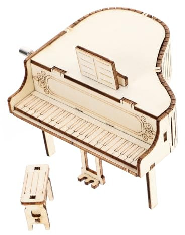 Alipis DIY Spieluhr als DIY-Spieluhr-Klavier Bürodekoration das kinder rätsel Zuhause Herzstück schreibtisch büro dekor mechanisch Puzzle Kurbel Grammophon 3d Modell