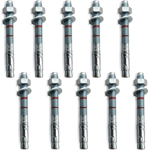 Schwerlastdübel M10x210 verzinkt 10 Stück - ETA Zulassung | Option 7 für ungerissenen Beton | Beton-Anker für schwere Lasten | Bolzenanker Betonanker Ankerbolzen Schwerlastduebel | M8 M10 M12