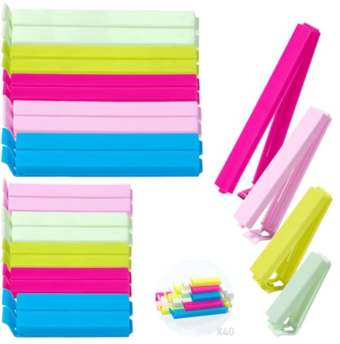 40 Pcs Food Bag Clips Storage 6/11/CM Sealing Reusable, Bag Sealer Clip,Freezer Bag-Clip