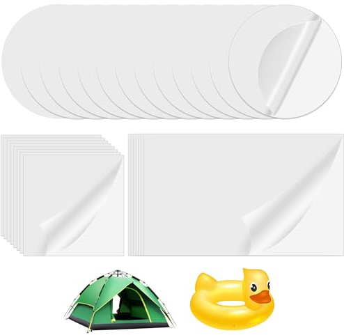 YumSur Kit de réparation de 70 pièces pour piscine, tente, matelas gonflable, ruban de réparation transparent étanche pour auvents, piscines gonflables, bateaux, radeaux, kayak, canoë