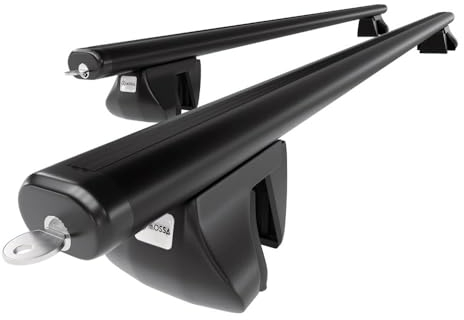 Mossa - Alu-Dachträger kompatibel mit Renault Clio mk III Grandtour (2007-2012) - schwarz Dachträger Dachgepäckträger - Reling 1