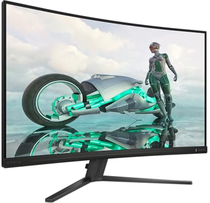 PHILIPS Evnia 32M2C3500L - Monitor gaming curvo QHD da 32 pollici, 180 Hz, 0,5 ms, FreeSync Premium, HDR10 (2560x1440, 2x HDMI, DisplayPort) grigio scuro