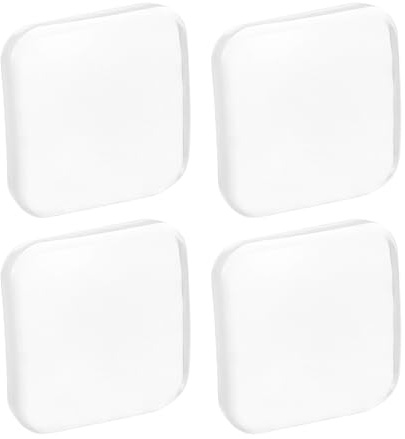 sourcing map Door Stoppers Wall Protector, 4pcs Soft Silicone Door Handle Buffers, Square Self Adhesive Door Knob Guard for Home Office, Transparent