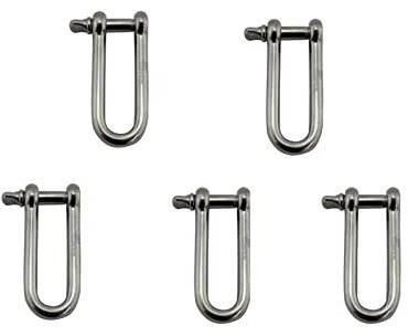 Lot de 10 manilles longues en forme de D en acier inoxydable AISI 316 de qualité marine M8 M10 M12