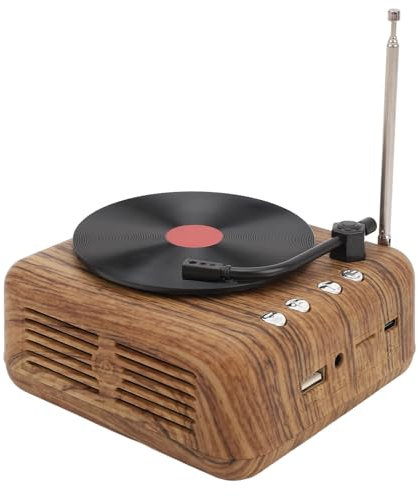 Altavoz con Reproductor de Vinilo, Tocadiscos con Altavoz, Tocadiscos Vintage, Sonido Estéreo 6D, BT, Memoria, Reproducción de Línea de Sonido, Reproductores de Vinilo LP para