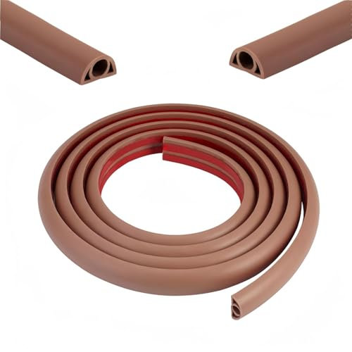 CAASFOOY 2m Canale Flessibile per Cavi, Autoadesiva per Canalina Passacavi a Pavimento, Flessibile PVC Passacavi Pavimento, Coprifili Elettrici per tutti i cavi di alimentazione casa, ufficio