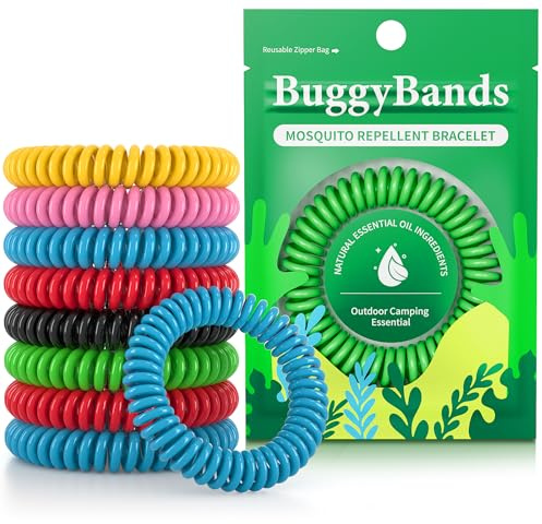 BuggyBands 48 Pack Mosquito Bracelets for Adults & Kids, DEET-Free Wristbands, Individually Wrapped Bug Repellent Bands