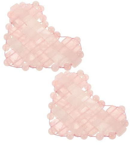 FRCOLOR Herzförmige Rosenquarz-augenmaske Kühlender Augenschutz Aus Stein Für Gesichtsbehandlungen Beruhigende Augenmaske Zum Schlafen Quarz-augenabdeckungen Für Reisen