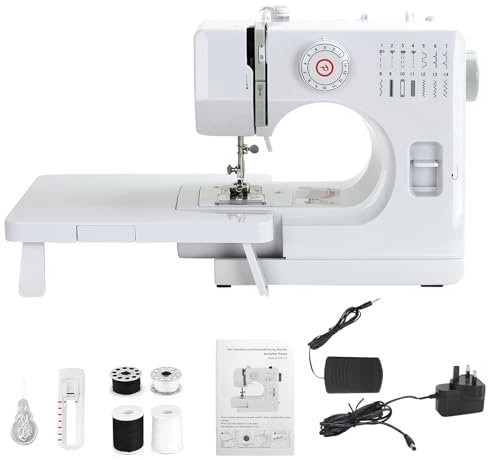 M MUNCASO Small Sewing Machine,14 Stitch Electronic Sewing Machines,Sewing Machine for Beginners Double-line Two-speed Sewing Machines Reverse Stitch
