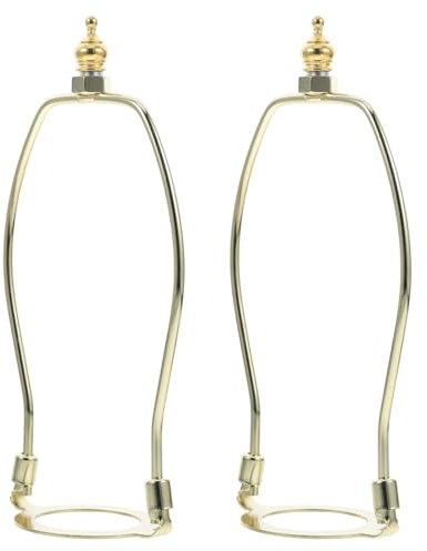 Amosfun 2St Lampenschirm-Montagehalterung Lampenschirm-Adapterring Lampenschirme für Beleuchtungskörper Lampenschirm Halter Lampenständer Zubehör Halterung für Stehlampe Lampenharfe Golden