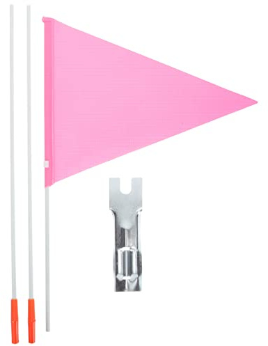 Supvox Fahrradsicherheitsflagge aus Glasfaser, 1 Satz, Leichte Fahrradfahne | Bike und Truck, Stoßfest und Windstark, Schlichtes Design, Rosa Ausführung, Leicht zu Verstauen
