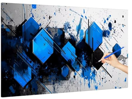 Abstrait Peinture par Numero Adulte Enfant, Peinture Numero Adulte Moderne, Kit Creatif Paint by Numbers for Adults avec Pinceaux et Pigment pour Tableau Decoration Murale, Cadeau Femme 90x40cm V-93
