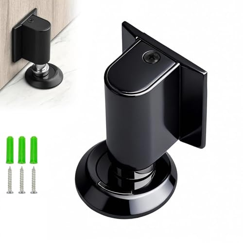 Tiiyee Türstopper Magnetisch, Magnetischer Türstopper Selbstklebend Ohne Bohren, Schwer Türhalter aus Zinklegierung mit Starker Magnetkraft, Höhenverstellbarer für Fliesen Glas Metall Zimmer Büro Bad