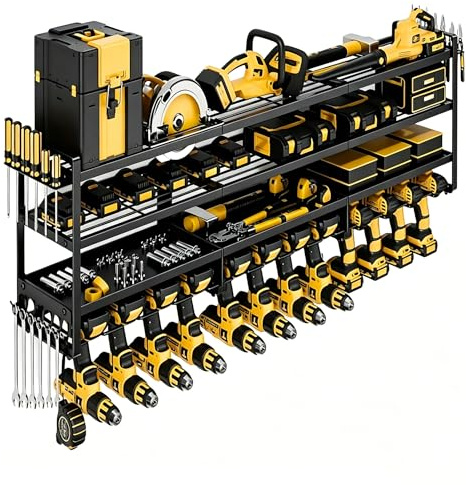 4 Tier Power Tool Storage Wall Mount Heavy Duty Garage Tool Organiser
