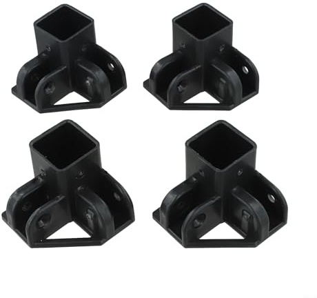 Feeshoppher Pop-Up Tent Canopy Gazebo Pole Leg 34x34mm Square Tube Ends Protective Plastic Covers for Outdoor Tents Awnings and Event Shelters, 4 Pack Black
