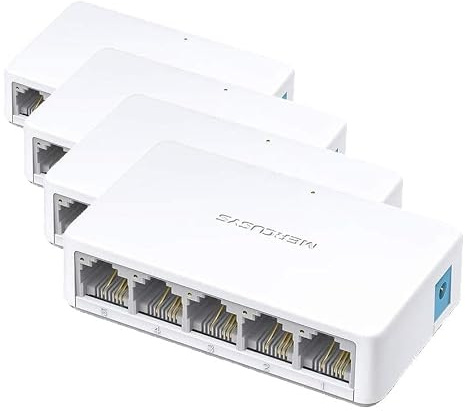 MERCUSYS Conmutador de 5 Puertos para repetidor WiFi (Paquete de 4)