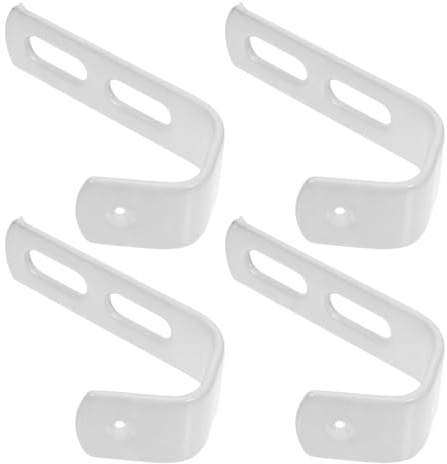 GALPADA Ganci Scala a J in Metallo Rivestiti in PVC 4 Pezzi per Soppalco | Struttura Cava Interna, Pulizia Facile, Fissaggio Rapido a Vite, Stoccaggio Sicuro per Dormitori, Camere e Utensili