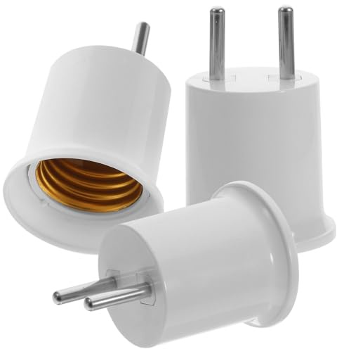 ELEOUTI Adattatore da Presa a Portalampada E27 Spina a 2 Poli in Rame, Convertitore per Lampadina Vintage, Uso Domestico in Cucina e Garage, 1 Pezzo