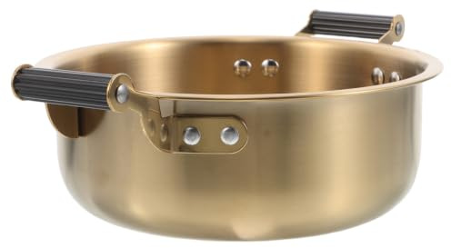 BIUDECO Olla de Sopa Capacidad Grande con Doble Asa de Acero Inoxidable y Diseño Grueso con Distribución Uniforme del Calor para Cocinar Ramen y Fideos