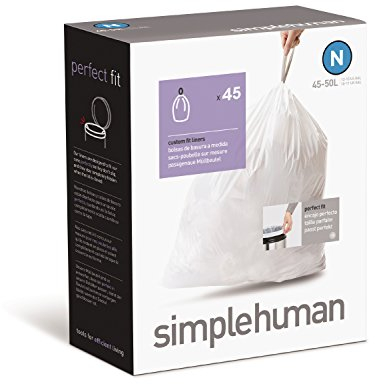 Simplehuman CW0223 Custom Fit Bin Liners, Code N, 45-50 Litre, 45 Pack