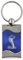 Ford Mustang Shelby Cobra Blue Spun Brushed Metal Key Chain