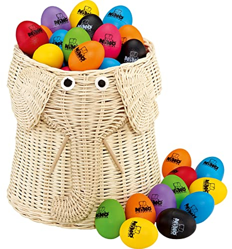 Nino Percussion Egg Shaker Set – 80-teiliges Rasseleier Set für Kinder ab 3 Jahren – Musikinstrument – Kunststoff, Mehrfarbig (VE80-NI540-2)