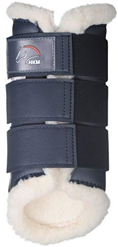 HKM 8585 Gamaschen Comfort, Teddyfutter Lederimitat-Kunstleder Anatomisch, dunkelblau, M