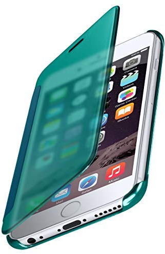 moex Void Case für iPhone 6s / iPhone 6 Hülle in Hochglanz Optik, Clear View Cover Spiegelhülle, Flip Case 360 Grad Schutzhülle mit Spiegel, Rundumschutz Handyhülle, Türkis