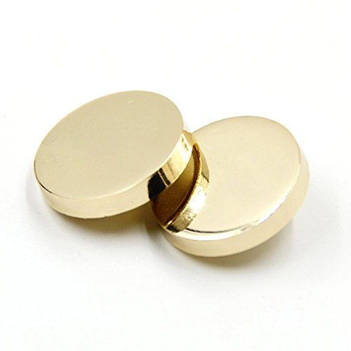 Bestowal 10 Stück Metall Flache Knöpfe für Frauen Kleidung, Woolen Mantel, Mann Jacken, Hemd, Hose - Runder Geformter Nähender Knopf (Gold, 25mm)