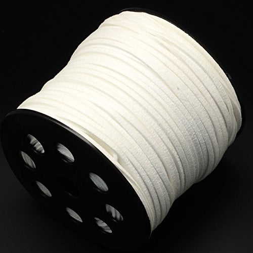 Julz Beads 5m Suede Effect White Cord 2.5mm Width Velvet Ribbon P00144XC