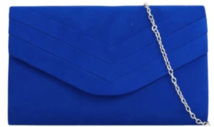 LeahWard Women's Faux Suede Leather Clutch Bag Wedding Bridal Prom Handbags 809 (Royal Blue)